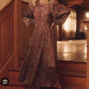 THE GREAT. Naples Silky Paisley Maxi Dress